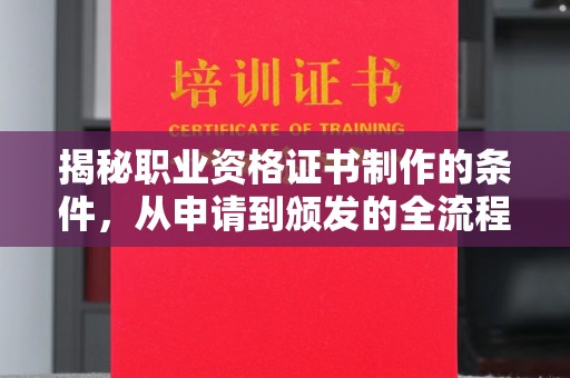 菏泽揭秘职业资格证书制作的条件，从申请到颁发的全流程解析