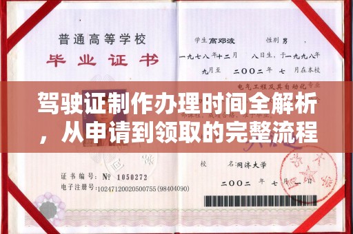 菏泽驾驶证制作办理时间全解析，从申请到领取的完整流程