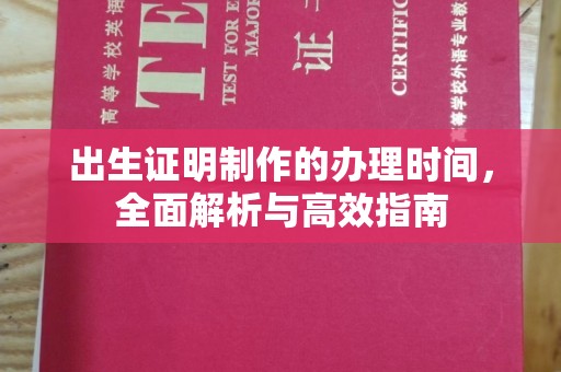 菏泽出生证明制作的办理时间，全面解析与高效指南