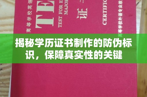 菏泽揭秘学历证书制作的防伪标识，保障真实性的关键