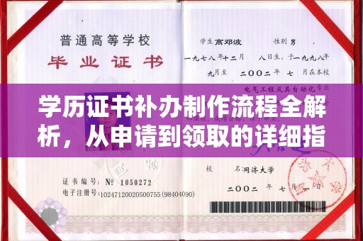 菏泽学历证书补办制作流程全解析，从申请到领取的详细指南