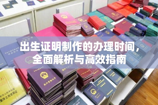 菏泽出生证明制作的办理时间，全面解析与高效指南