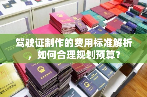 菏泽驾驶证制作的费用标准解析，如何合理规划预算？