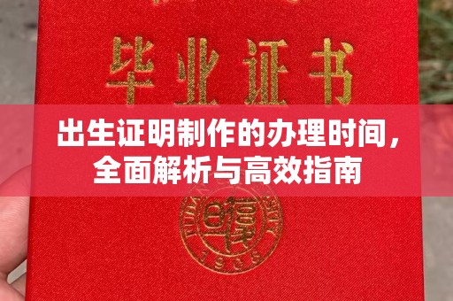 菏泽出生证明制作的办理时间，全面解析与高效指南