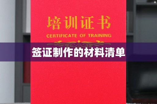菏泽签证制作的材料清单