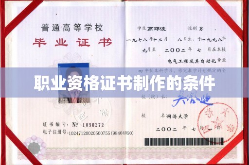 菏泽职业资格证书制作的条件