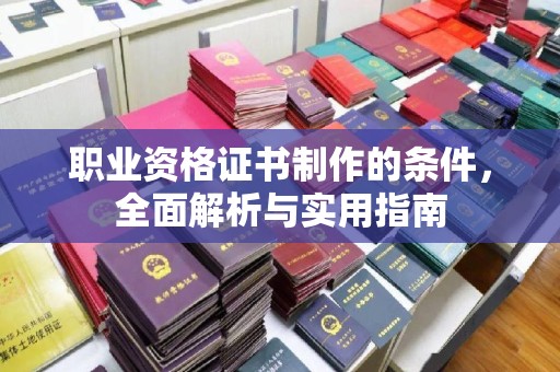菏泽职业资格证书制作的条件，全面解析与实用指南