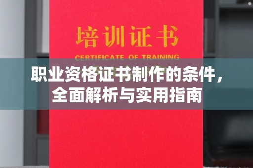 菏泽职业资格证书制作的条件，全面解析与实用指南